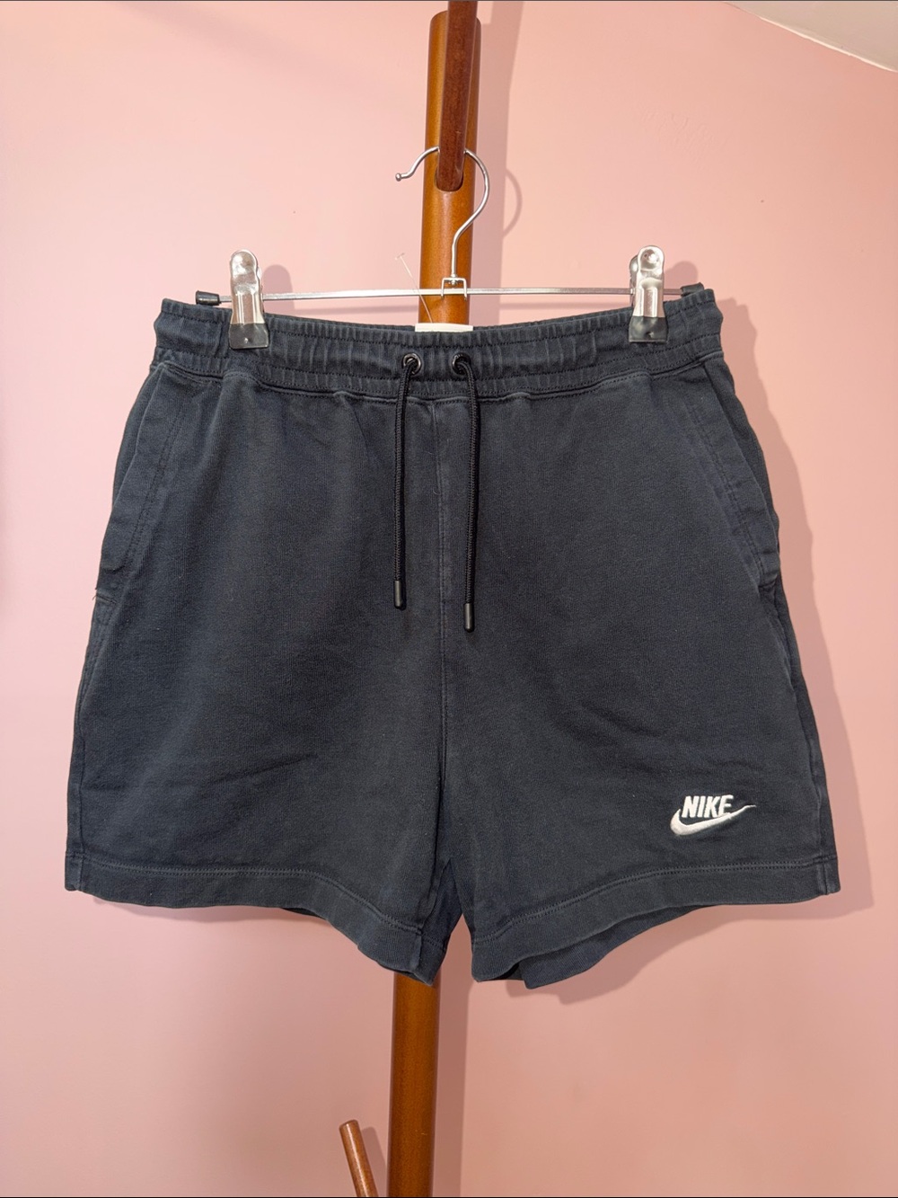 Nike Women’s Black Athletic Shorts with White Logo